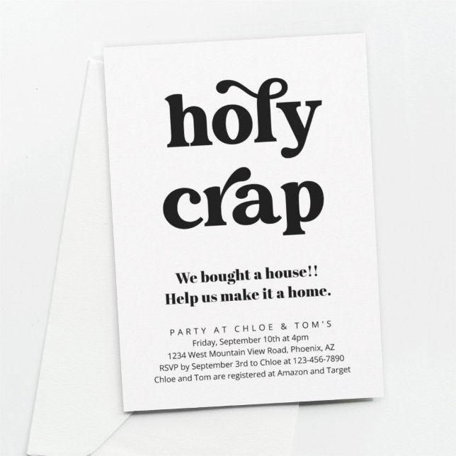 Funny Holy Crap Housewarming Party Invitation (Creator Uploaded)
