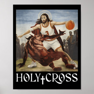 Funny Holy Cross Jesus Crossing Satan Basball Poster