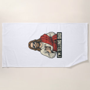 Funny Holy Father Coffee Vintage Engraving Shirt D Beach Towel