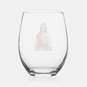 Funny Holy Father Coffee Vintage Engraving Shirt D Stemless Wine Glass