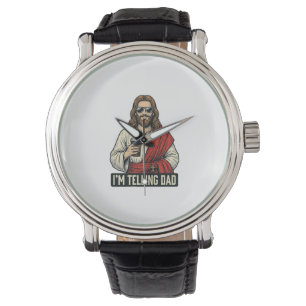 Funny Holy Father Coffee Vintage Engraving Shirt D Watch