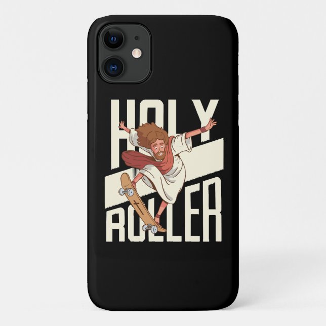 Funny Holy Roller Skateboarding Jesus Case-Mate iPhone Case (Back)