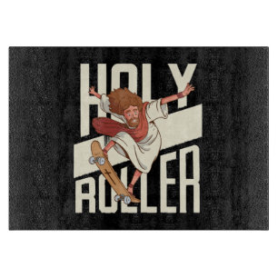 Funny Holy Roller Skateboarding Jesus Cutting Board