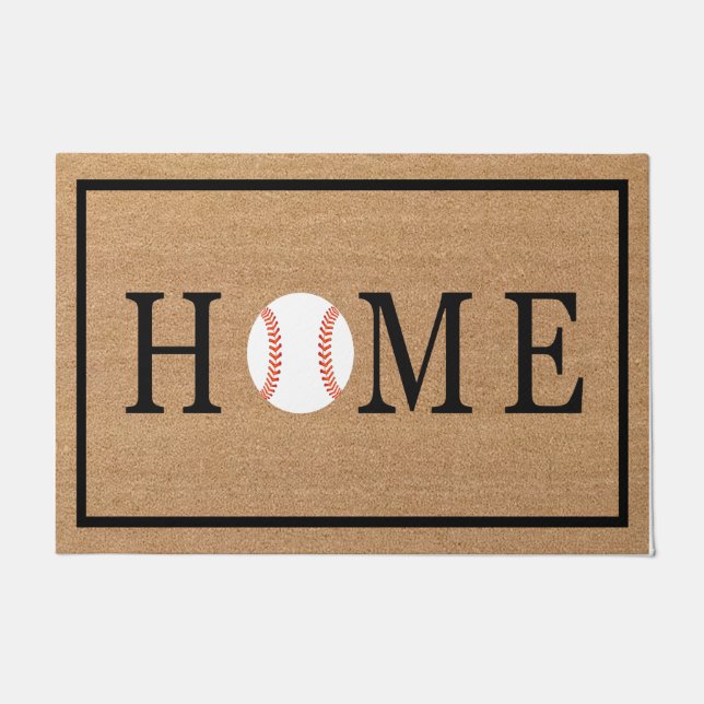 Funny Home Baseball Mat, Baseball Player Gift Doormat (Front)