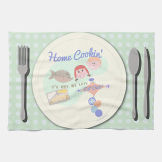 Funny Home Cooking Saying Tea Towel