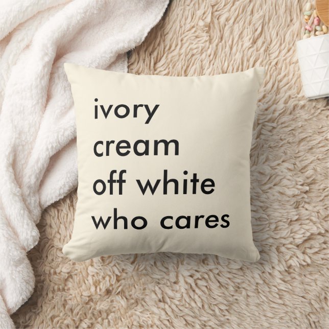 Funny Home Decor Humour Custom Ivory Throw Pillow (Blanket)