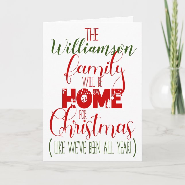 Funny Home For Christmas Pandemic Card (Front)