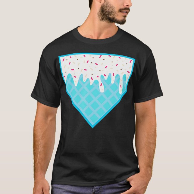 Funny Home Plate Drip - Ice Cream Softball  Baseba T-Shirt (Front)