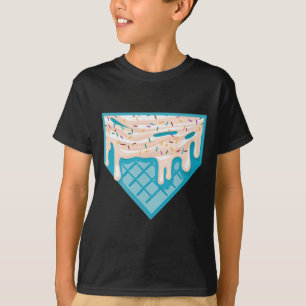 Funny Home Plate Drip - Ice Cream Softll And Sell T-Shirt