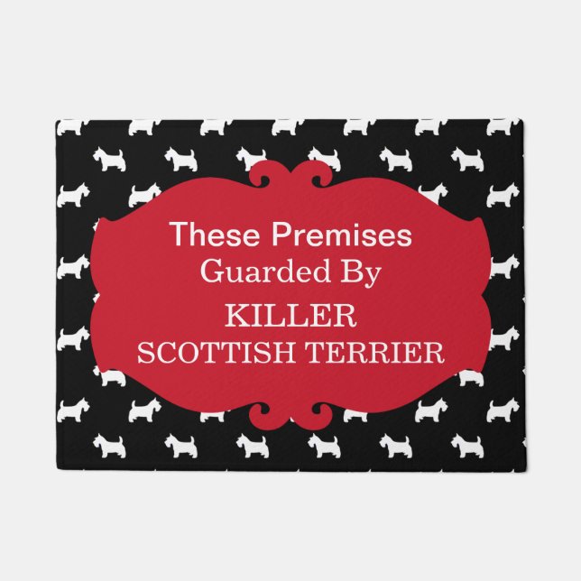 Funny Home Welcome Matt Scottish Terrier Theme Doormat (Front)
