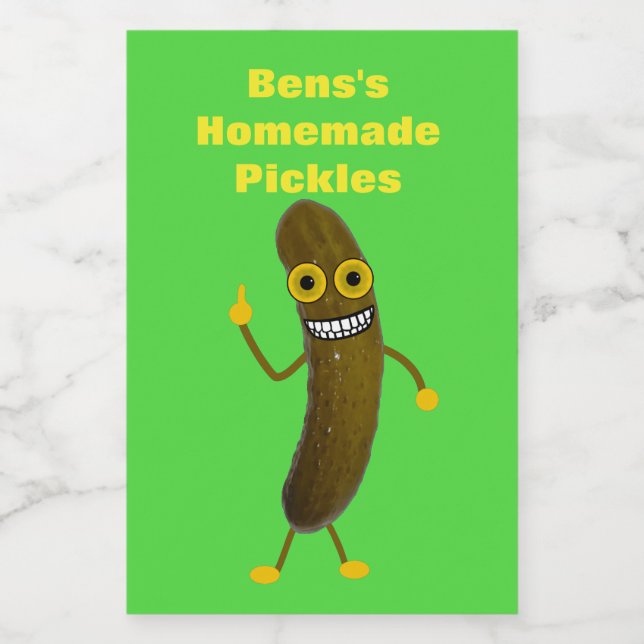 Funny Homemade Dill Pickle Canning Labels (Single Label)