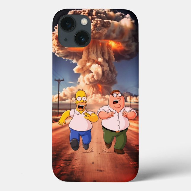  Funny Homer & Peter Nuclear Mushroom Cloud Case-Mate iPhone Case (Back)