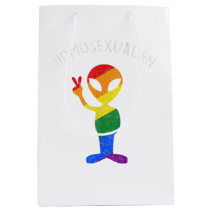 Funny Homosexualien Gay Homosexual Alien Gay  Medium Gift Bag