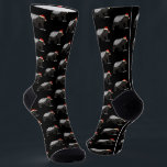Funny Honey Badger Animal Santa Christmas Socks<br><div class="desc">Funny Badass Honey Badger Santa Animal black Red Christmas Socks Show off your wild side with these bold animal art christmas stocking stuffers gift socks featuring a fearless Honey Badger wearing a Santa Claus hat. Known for their toughness and never-give-up attitude, honey badgers are the ultimate symbol of courage, determination,...</div>