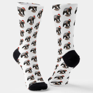 Funny Honey Badger Cobra Snake Badass Christmas Socks