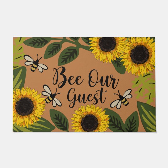 Funny Honey Doormat, Bee Doormat, Bee Outdoor Mat (Front)