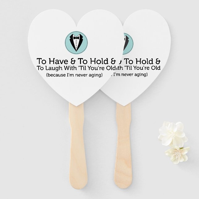 Funny Honey Wedding Vows Hand Fan (Front and Back)