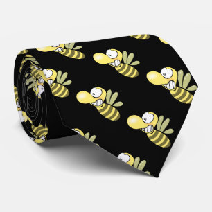 Funny honey yellow bee tie