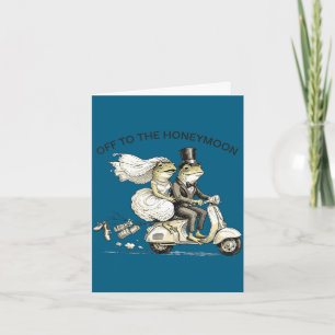 Funny honeymoon bride and groom matching newlywed card