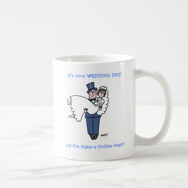 Funny Honeymoon Cartoon Newlyweds First Year Coffee Mug (Right)