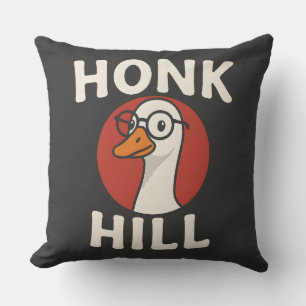 Funny Honk Hill Goose Design - Cute & Chaotic Bird Cushion
