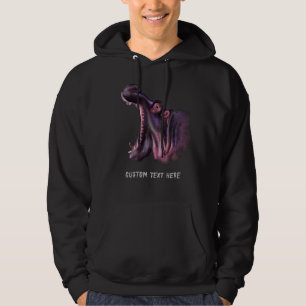 Funny Hoodie with Big Hippo and Custom Text