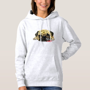 Funny Hoodie with Pug Dog