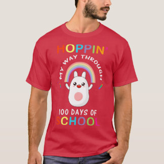 Funny Hoppin My Way Through 100 Days Of School Hap T-Shirt
