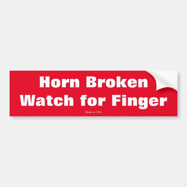 Funny Horn Broken Watch for Finger Bumper Sticker (Front)