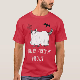 Funny Horror Cat Creepy Creeping Funny Halloween b T-Shirt