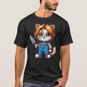 Funny Horror Halloween Chuckie Cat T-Shirt