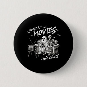 Funny Horror Movies And Chill Halloween 6 Cm Round Badge