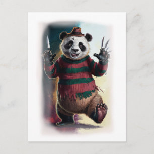 Funny Horror Parody Movie Character on a White Holiday Postcard