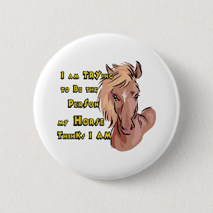 Funny Horse 6 Cm Round Badge