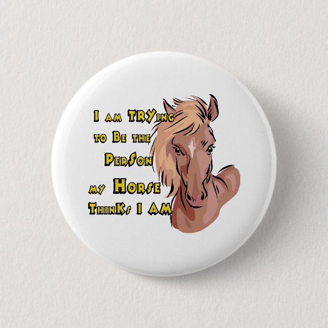 Funny Horse 6 Cm Round Badge (Front)
