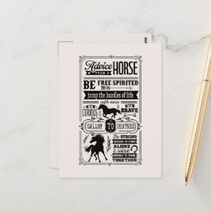 Funny horse advice word art Country Postcard