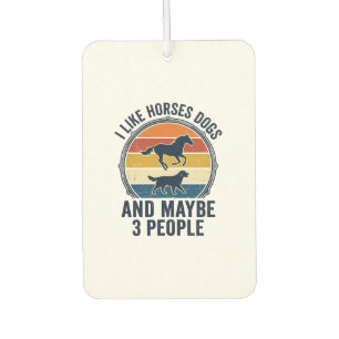 Funny Horse and Dog Lover Vintage Sunset Design_1 Car Air Freshener