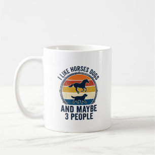 Funny Horse and Dog Lover Vintage Sunset Design_1 Coffee Mug