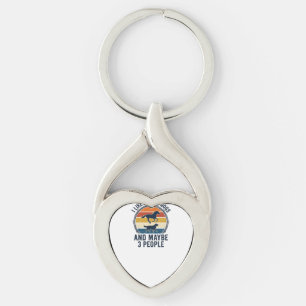 Funny Horse and Dog Lover Vintage Sunset Design_1 Key Ring
