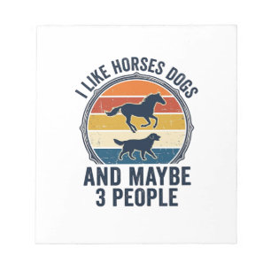 Funny Horse and Dog Lover Vintage Sunset Design_1 Notepad