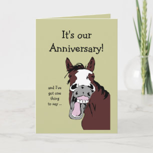 Funny Horse Anniversary Cartoon Spouse or Partner Card
