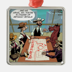 Funny Horse Bank Robber Metal Tree Decoration