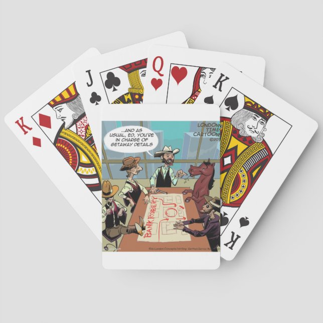 Funny Horse Bank Robber Playing Cards (Back)