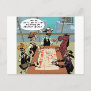 Funny Horse Bank Robber Postcard