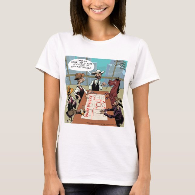 Funny Horse Bank Robber T-Shirt (Front)