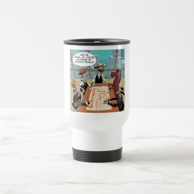 Funny Horse Bank Robber Travel Mug (Center)