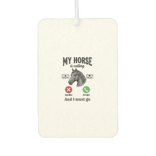 Funny Horse Calling Vintage Engraving T-Shirt_1 Car Air Freshener