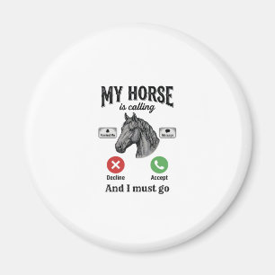Funny Horse Calling Vintage Engraving T-Shirt_1 Magnet