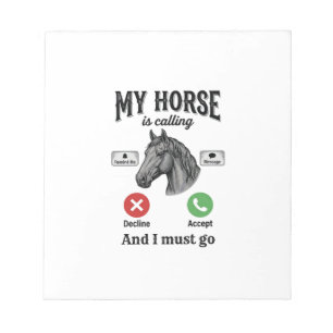 Funny Horse Calling Vintage Engraving T-Shirt_1 Notepad