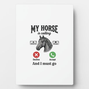 Funny Horse Calling Vintage Engraving T-Shirt_1 Plaque